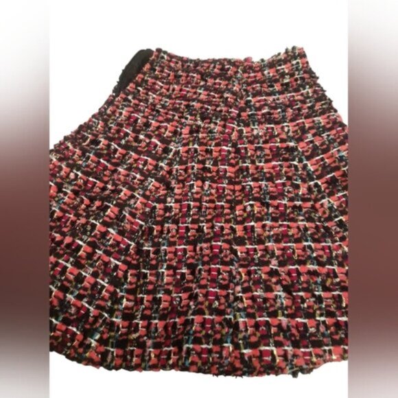 Chanel -Pink Tweed High-Low Hem Flare Mini Skirt. Sz. FR 40 - Picture 10 of 14